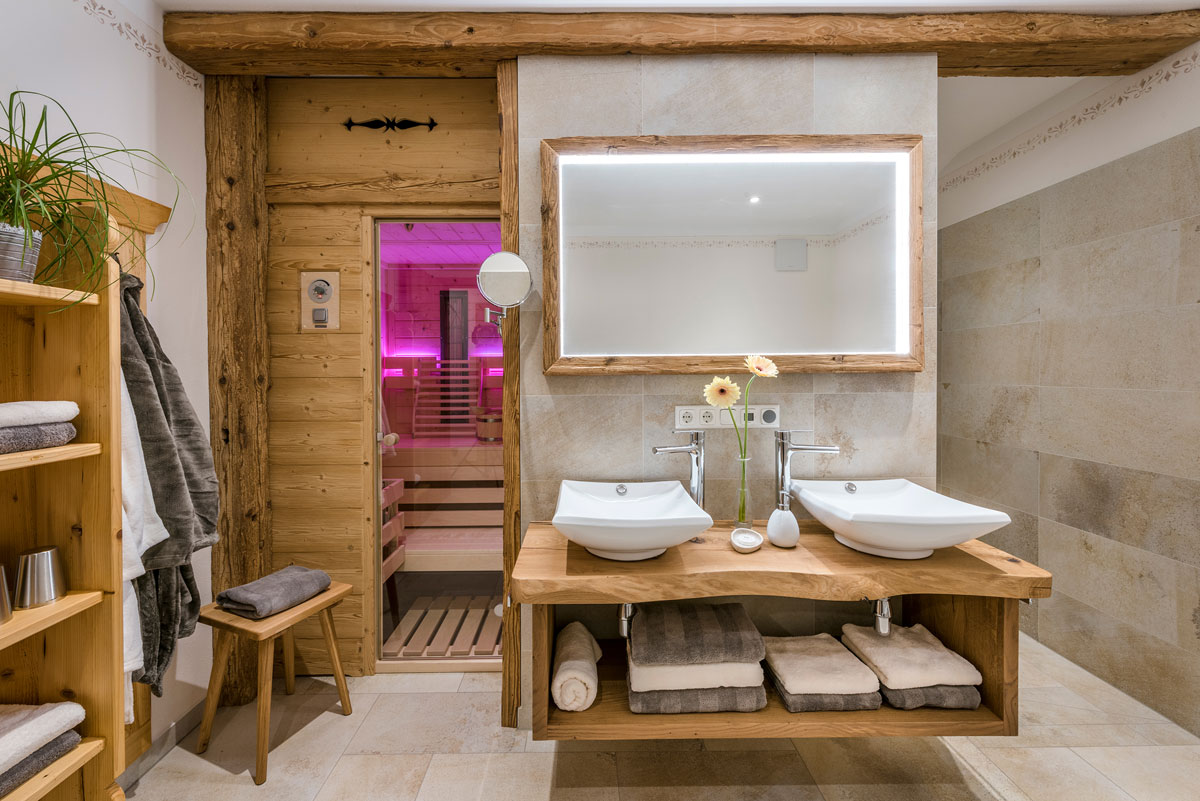 Sauna in 5 Sterne Luxus-Ferienwohnung